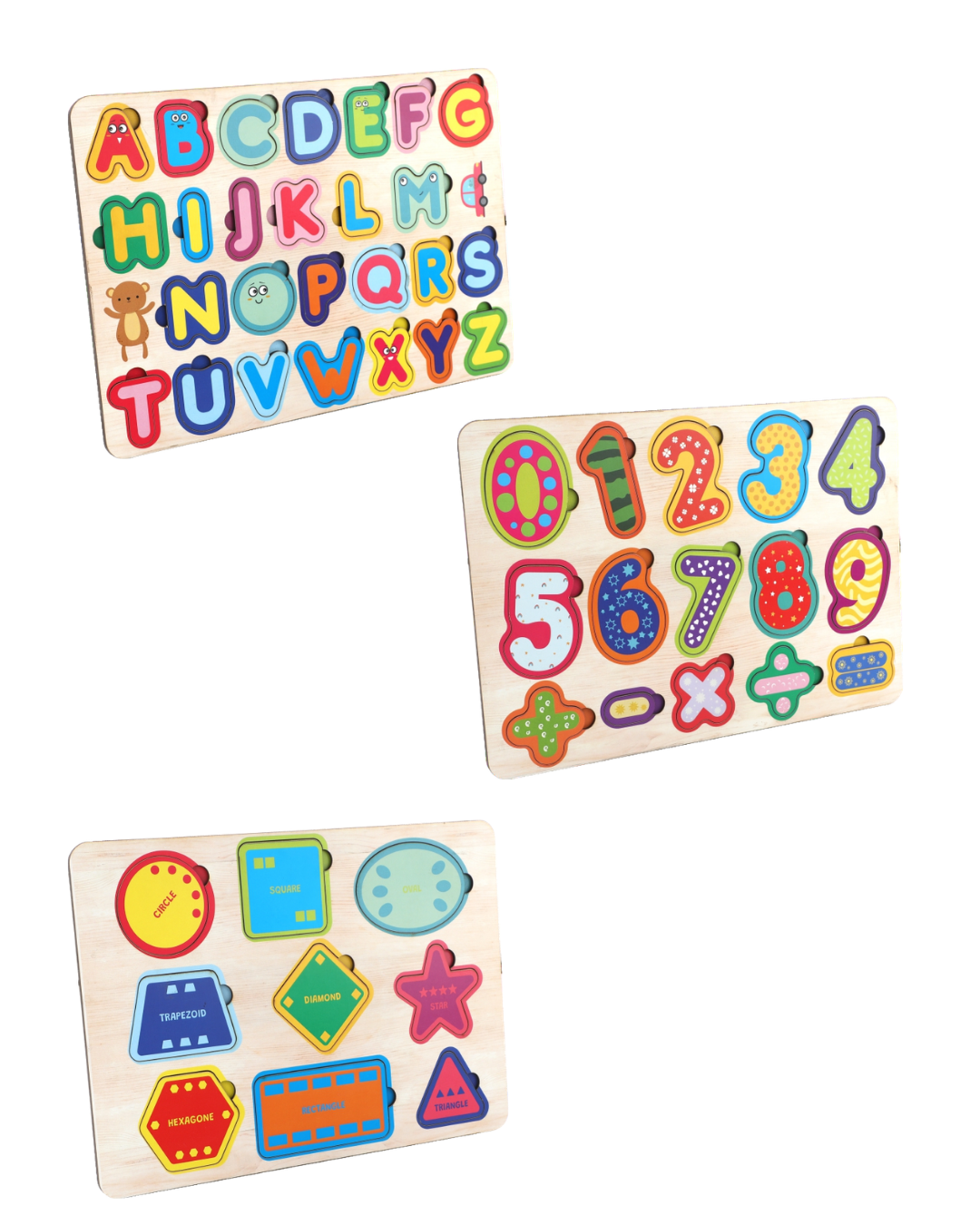 3 In 1 Wooden Puzzle Set