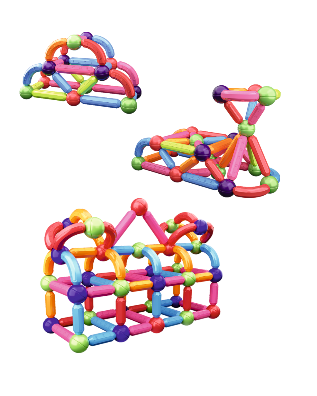 Magnetic Stick And Balls Plus (Transparent) 52 Pcs Construction Set
