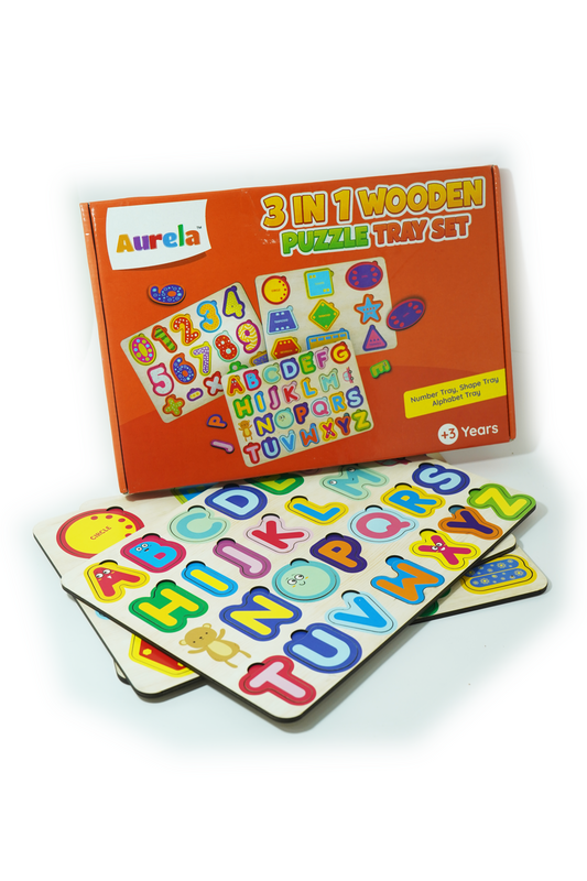 3 IN 1 WOODEN PUZZLE SET