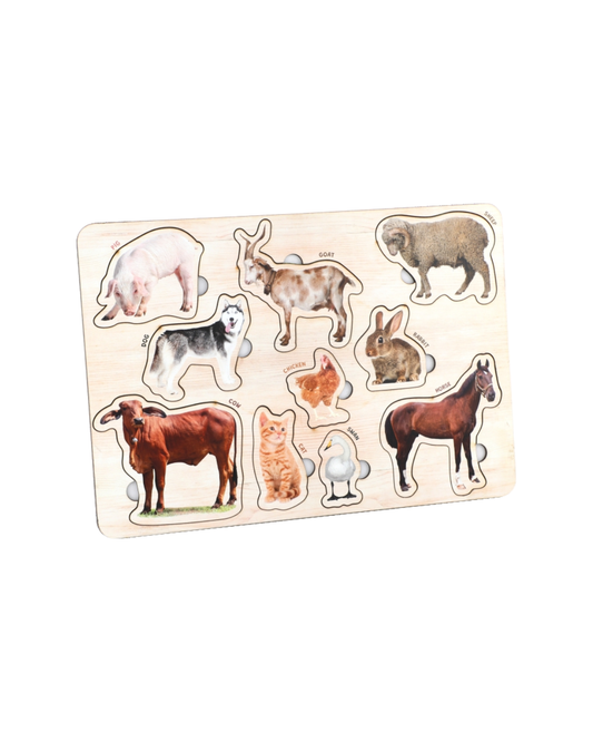 Wooden Farm Animals Educational Puzzle