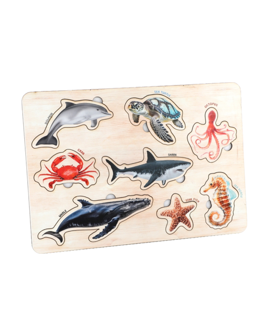 Wooden Sea Animals Educational Puzzle