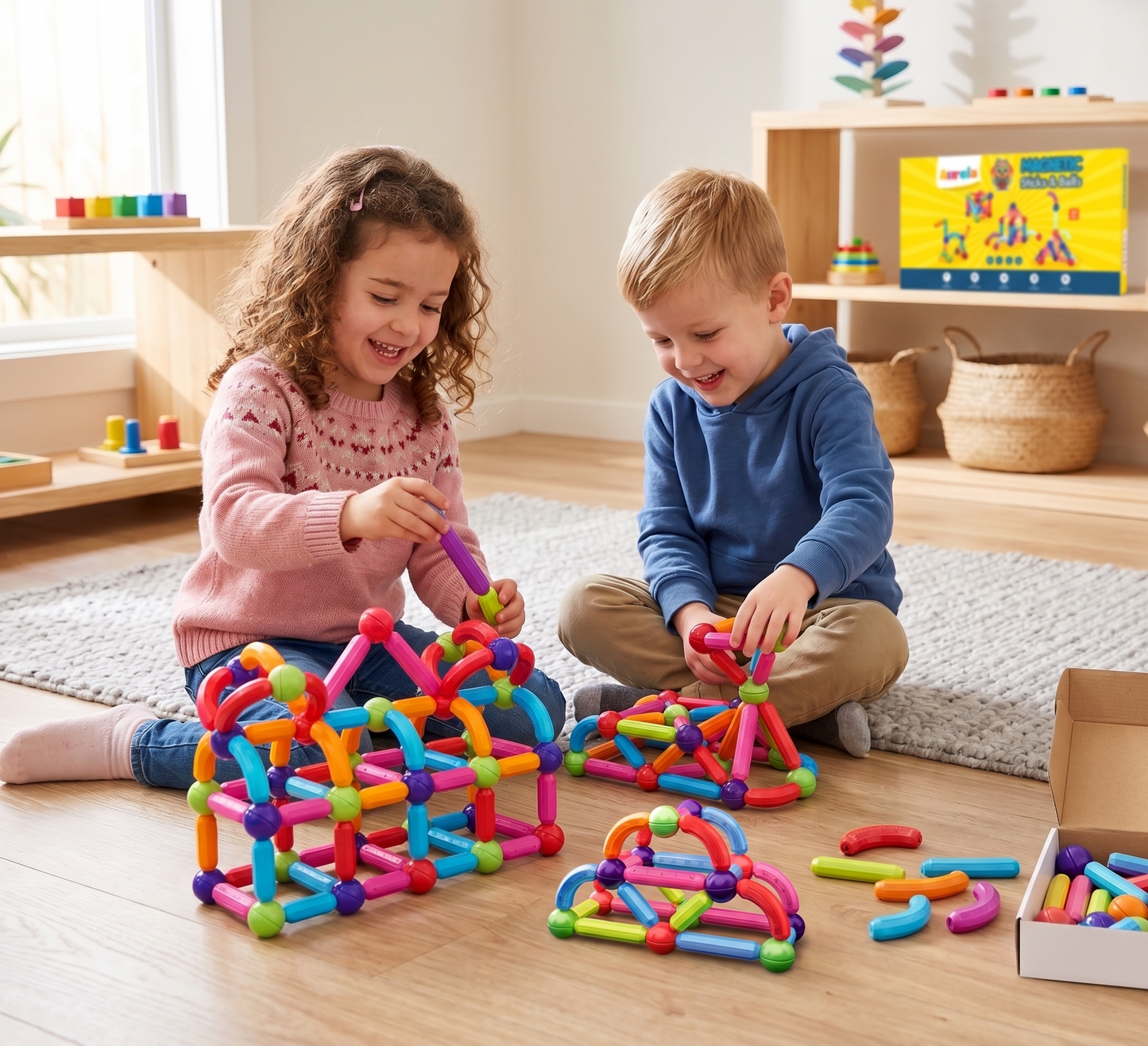 Magnetic Stick And Balls 52 Pcs Construction Set
