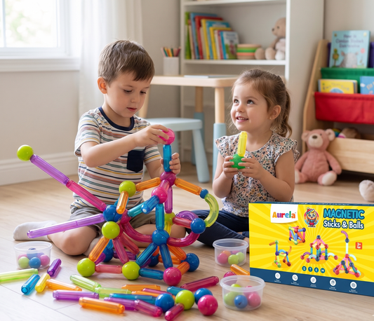 Magnetic Stick And Balls Plus (Transparent) 64 Pcs Construction Set