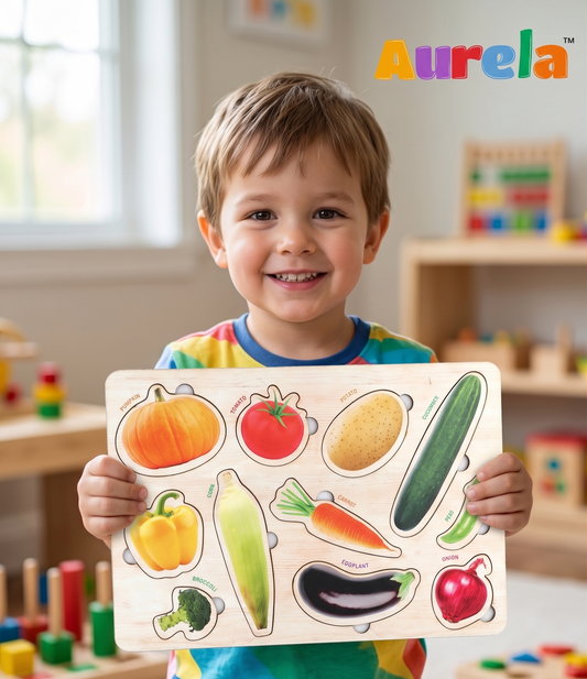 Wooden Vegetables Educational Puzzle